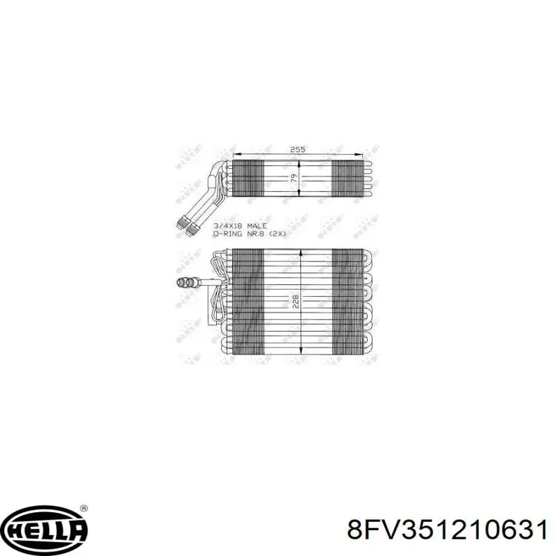 8FV351210631 HELLA evaporador, aire acondicionado