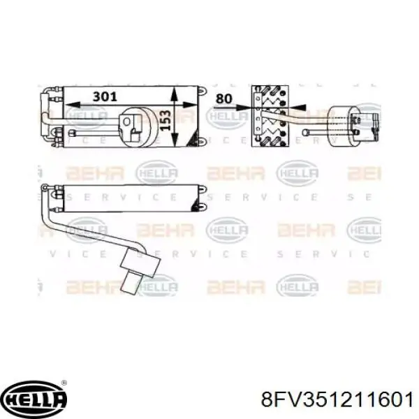 Evaporador de aire acondicionado Renault Clio I hatchback (BC57, 5357) (1990 - 1998) precio, desde 164,38 EUR