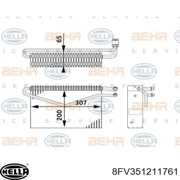 8FV351211761 HELLA evaporador, aire acondicionado