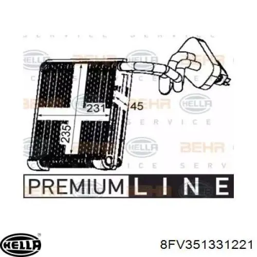 Evaporador de aire acondicionado 8FV351331221 HELLA