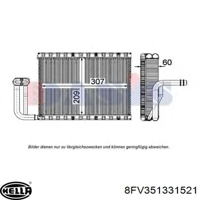 Evaporador, aire acondicionado para Peugeot 207 (WA, WC)