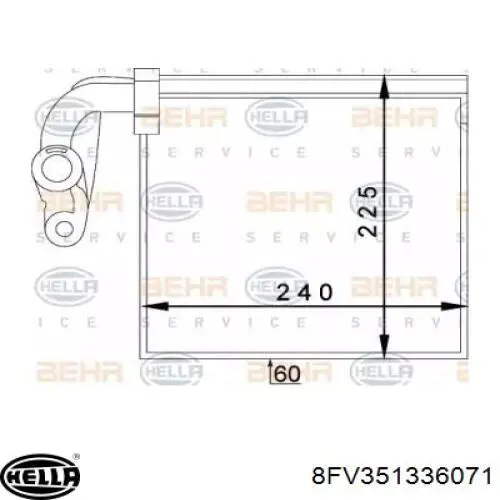 Evaporador de aire acondicionado 8FV351336071 HELLA