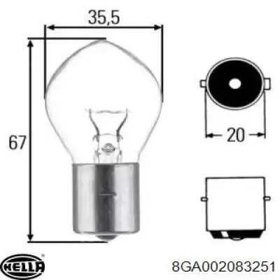 Comprar 8GA002083251 HELLA Bombilla de luz
