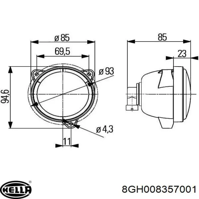 Lámpara halógena 989750 Volvo