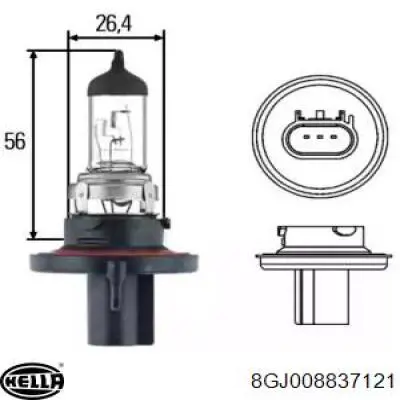 8GJ008837121 HELLA bombilla halógena