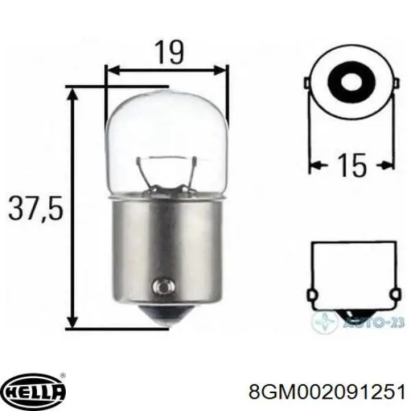 8GM 002 091-251 HELLA lámpara, luz interior/cabina