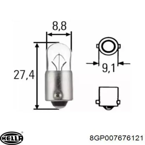 Comprar 8GP007676121 HELLA Bombilla de luz