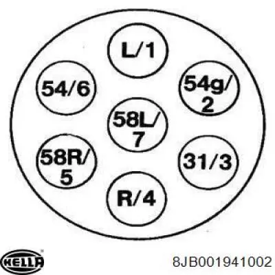 Toma eléctrica del remolque 8JB001941002 HELLA