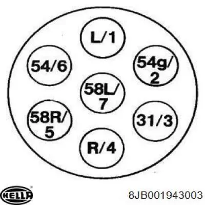8JB001943003 HELLA Luz de matricula
