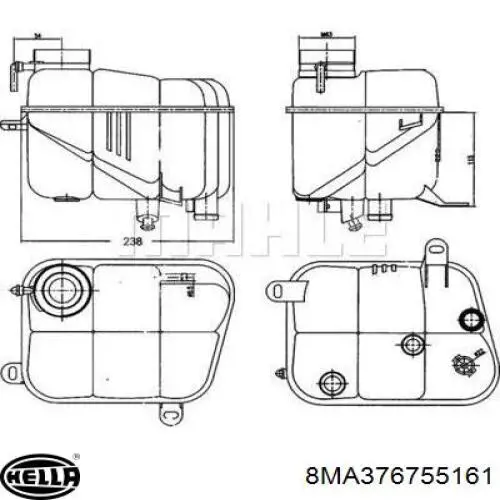 100 5002 Autotechteile botella de refrigeración