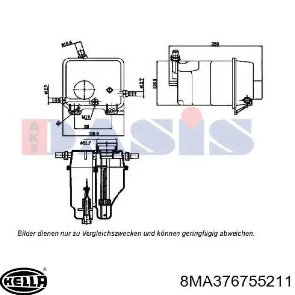 8MA376755211 HELLA botella de refrigeración