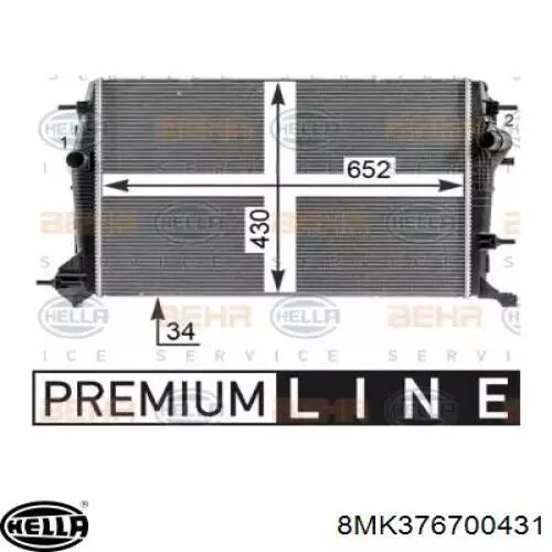 Radiador 607308A2 Polcar