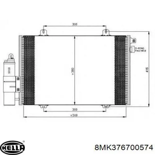 8MK376700574 HELLA radiador refrigeración del motor