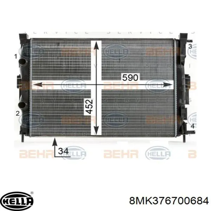 Radiador de água Renault (RVI) 8200357536A