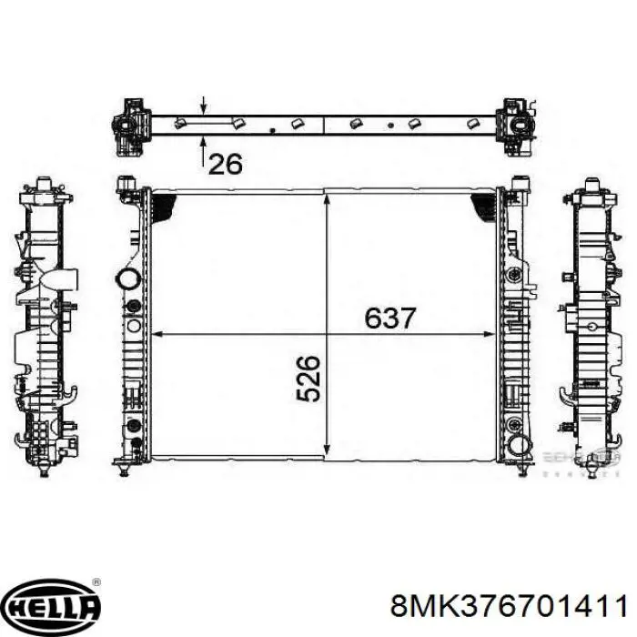 Radiador de água Mercedes A0995002603