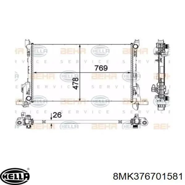 Radiador 93868887 Opel