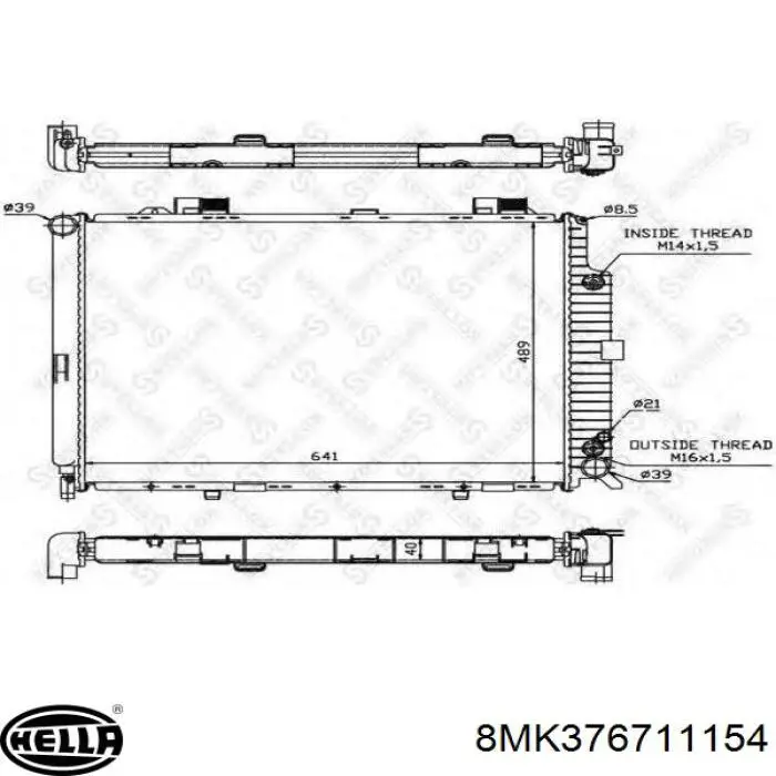 Radiador de água Mercedes 2105001203