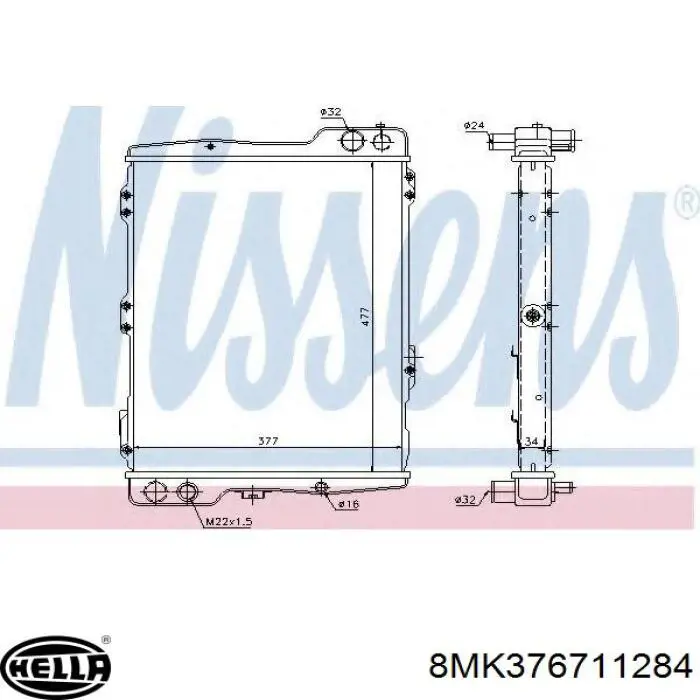 8MK376711284 HELLA Refrigeración del motor