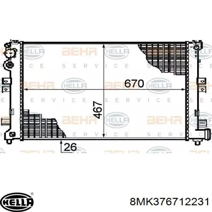 Radiador 8MK376712231 HELLA