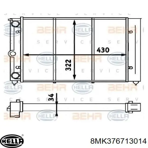 Radiador de água Opel 09157937GS