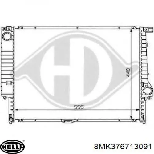 Radiador de água HELLA 8MK376713091