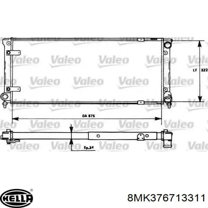 Radiador 883849 VALEO