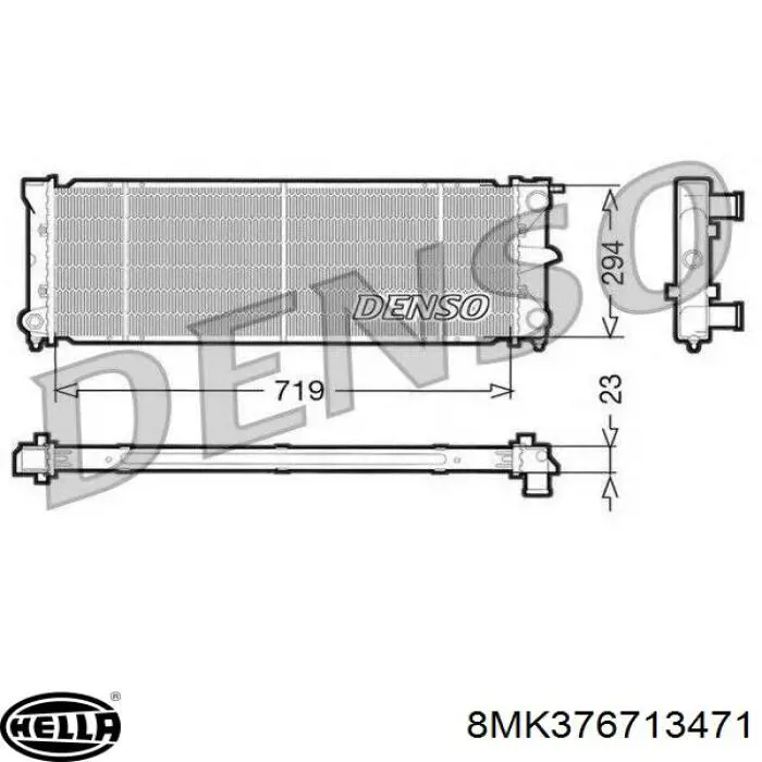 8MK376713-471 HELLA radiador refrigeración del motor