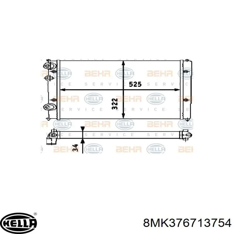 8MK376713754 HELLA radiador refrigeración del motor