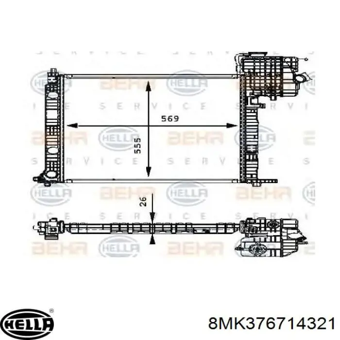 8MK376714321 HELLA Refrigeración del motor