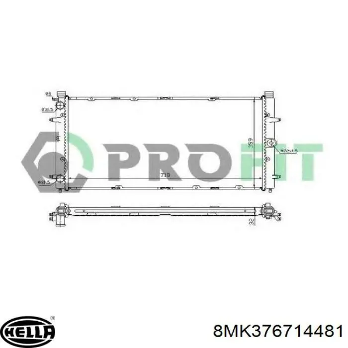 Radiador de água VAG 701121253F