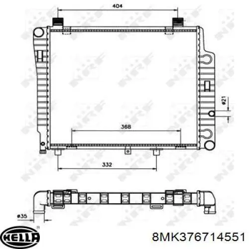 8MK376714551 HELLA radiador