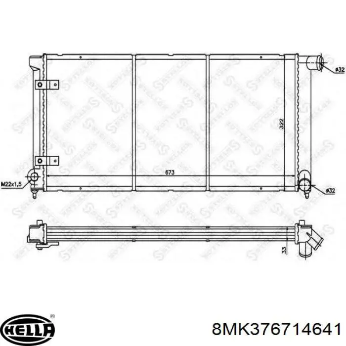 Radiador 8MK376714641 HELLA