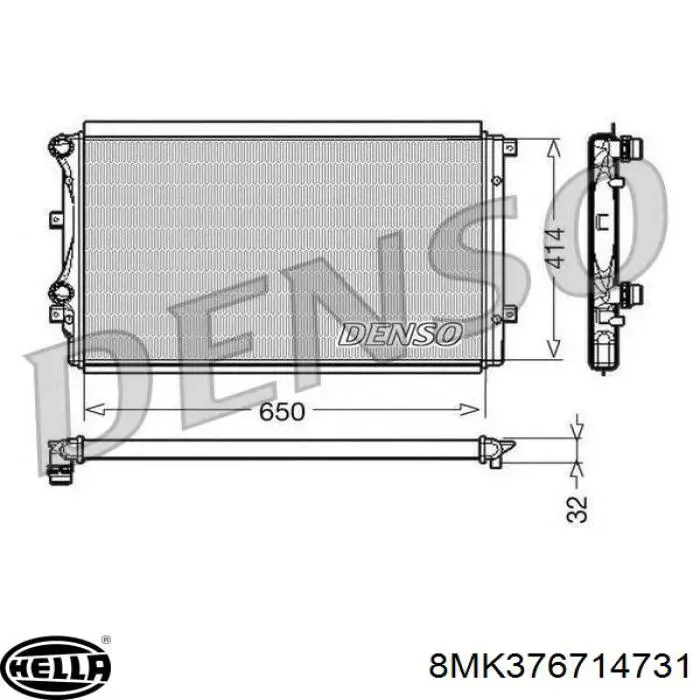 8MK376714-731 HELLA radiador refrigeración del motor