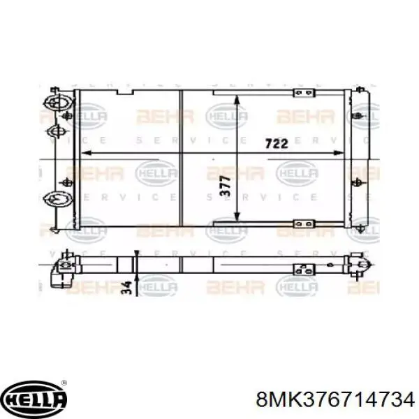 7764455 Kemp radiador refrigeración del motor