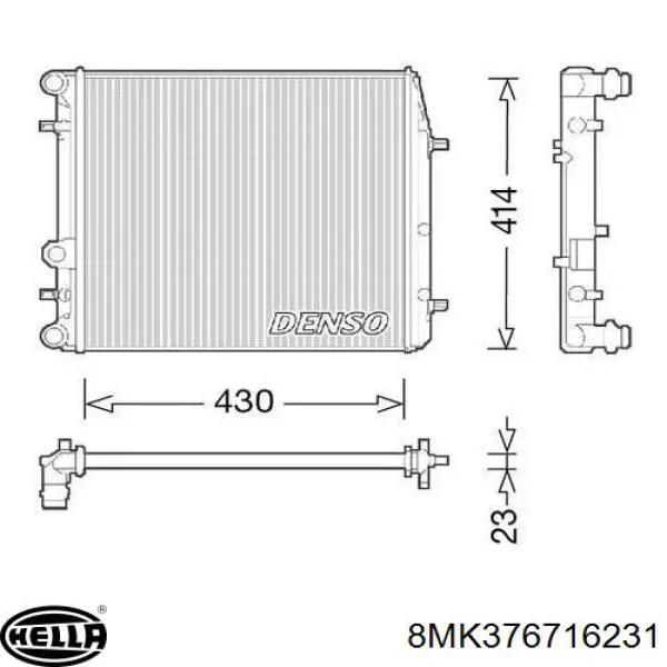 Radiador 6Q0121253AG VAG