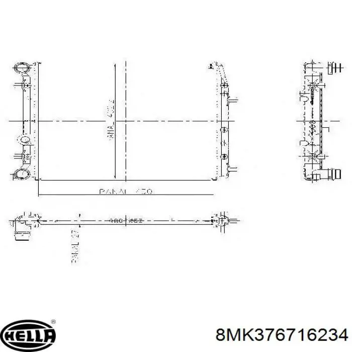 8MK376716234 HELLA radiador