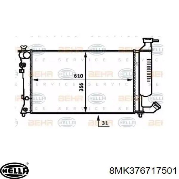 Radiador 8MK376717501 HELLA