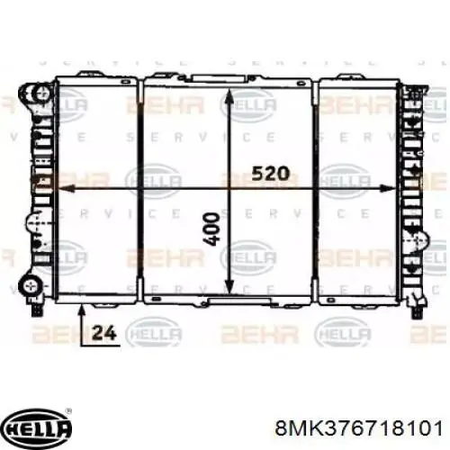 Radiador 8MK376718101 HELLA