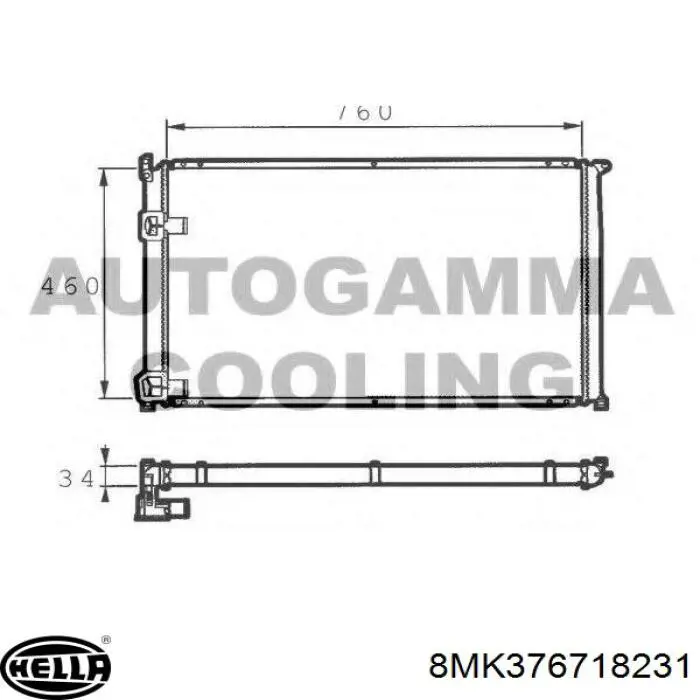 8MK 376 718-231 HELLA radiador refrigeración del motor