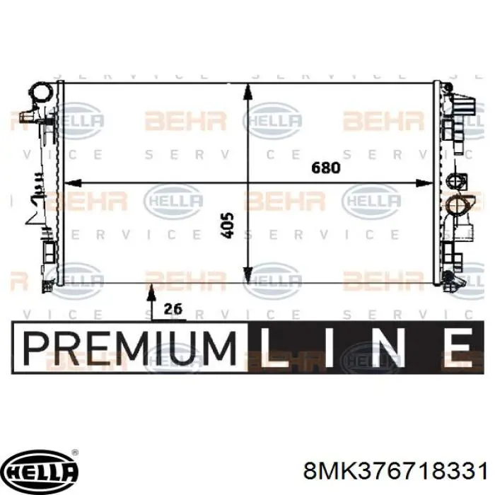 1300258 Market (OEM) radiador refrigeración del motor