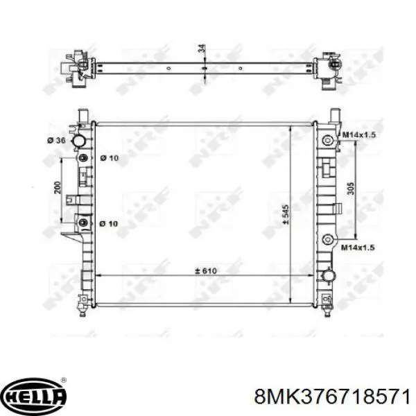 Radiador 1635000003 Mercedes