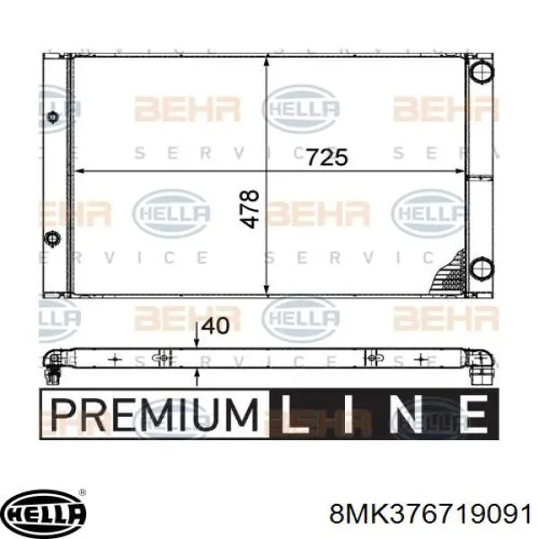 8MK376719091 HELLA radiador refrigeración del motor