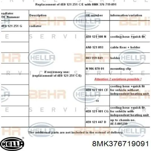 Comprar 4E0121251E VAG Radiador de auto