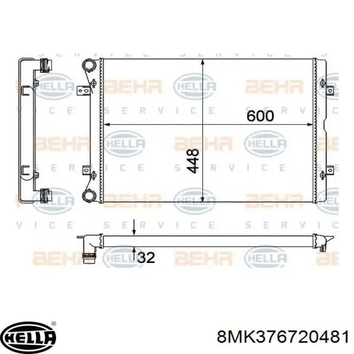 8MK 376 720-481 HELLA radiador refrigeración del motor