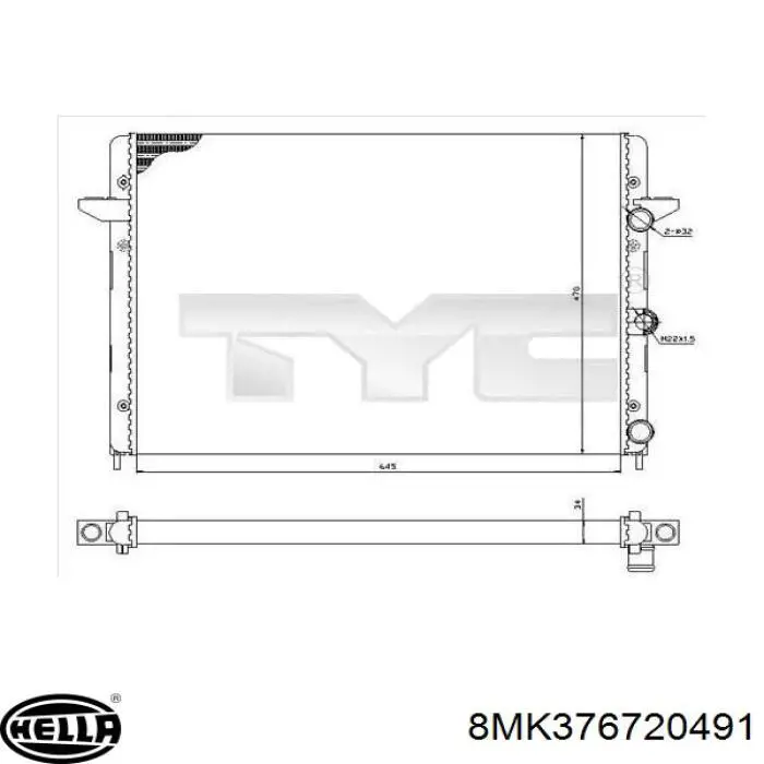 324008A2 Polcar radiador refrigeración del motor