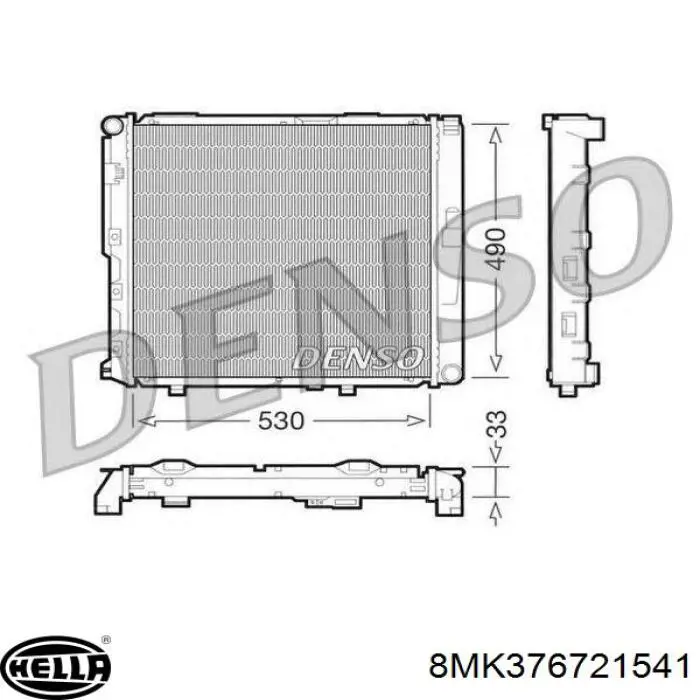 Radiador 8MK376721541 HELLA