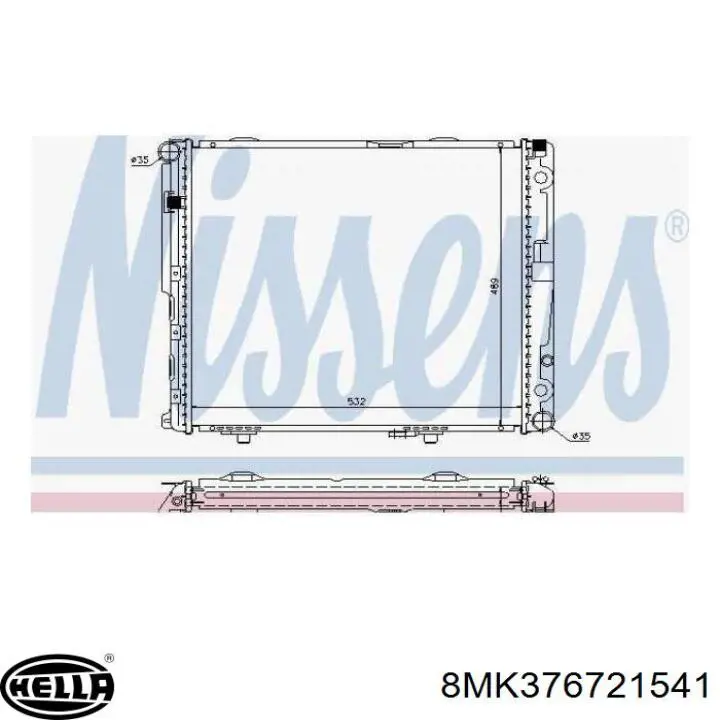 Radiador de água HELLA 8MK376721541