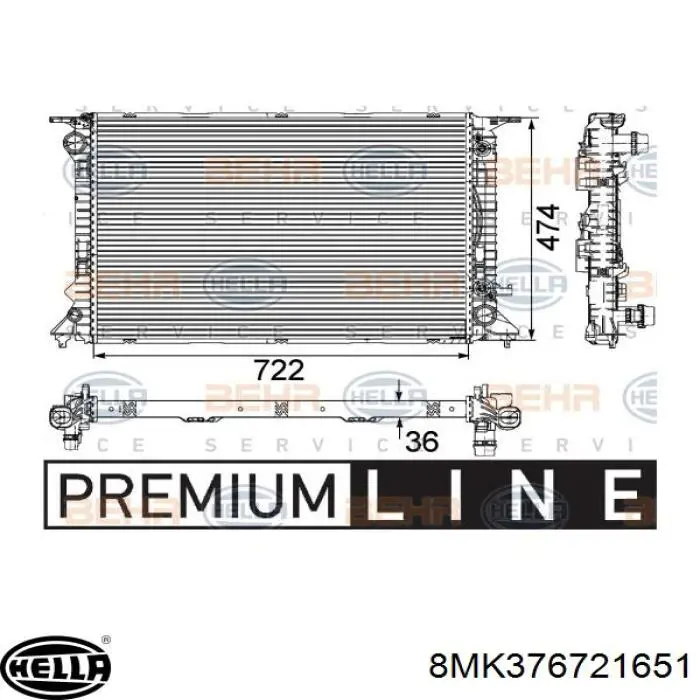 8MK376721651 HELLA Refrigeración del motor