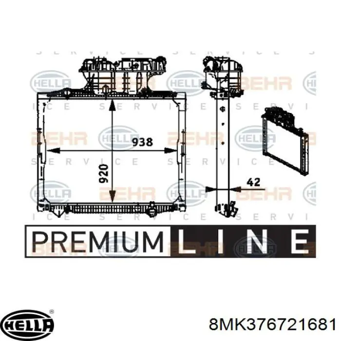 Radiador 8MK376721681 HELLA