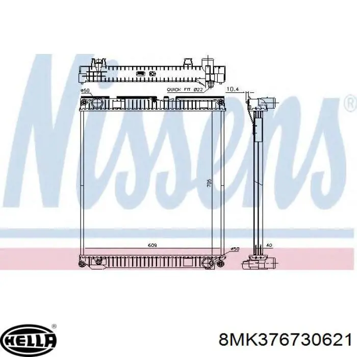 Radiador 8MK376730621 HELLA